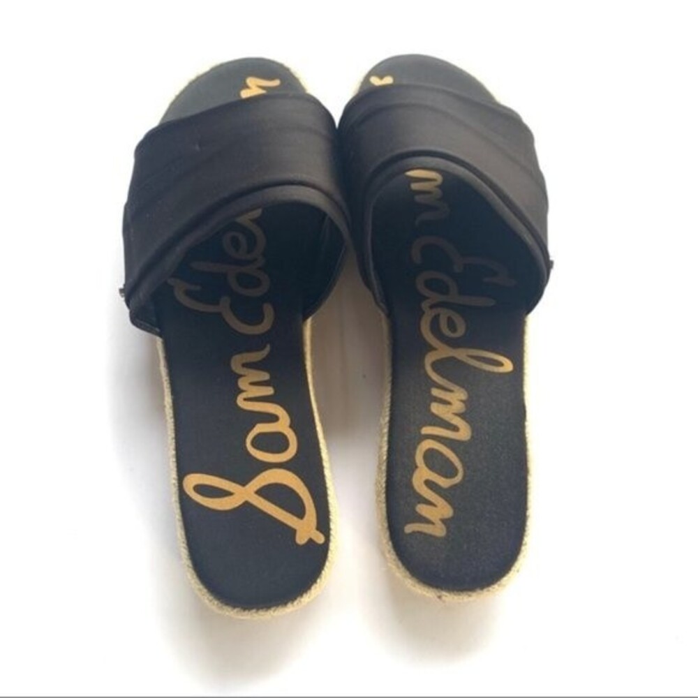 SAM EDELMAN shoes womens  Lars black satin espadrilles size 10